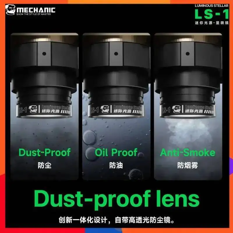 

MECHANIC LS-1 610LM High CRI Microscope Auxiliary Light Stepless Dimming Anti Glare for PCB Inspection Phone Motherboard Repairs