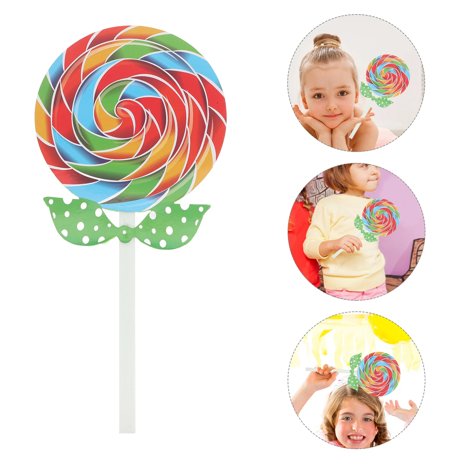 2 Pcs Festival Lollipop Model Candy Decorative Floss Sugar Lollipops Photography Prop Child