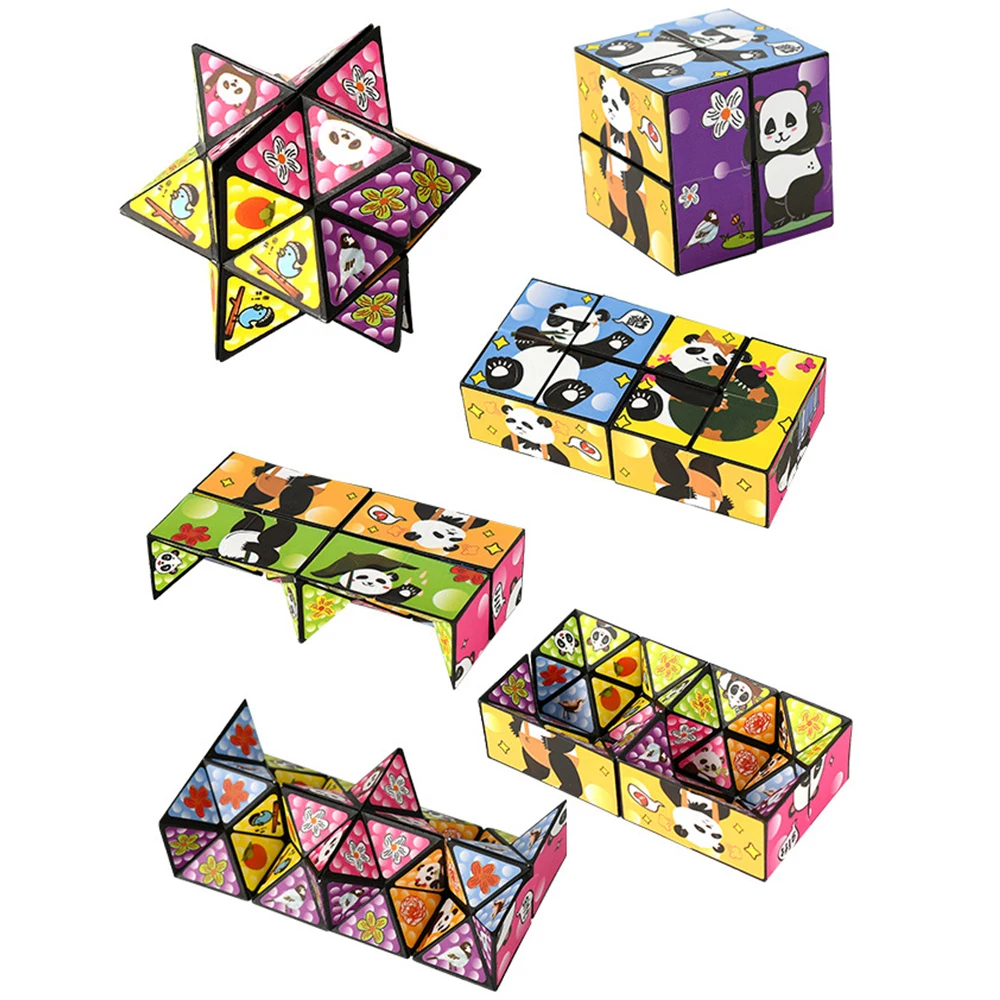 

Panda Infinite Magic Cube Geometric Folding Decompress Puzzle Three-Dimensional Small Toy 3D Deformation Hand Flip Puzzle