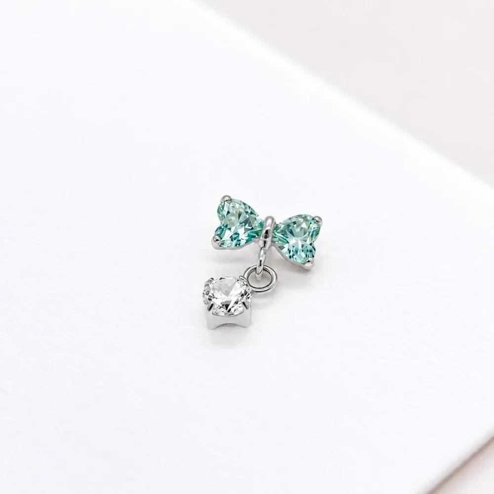 G23 Titanium Cartilage Stud Earring Internally Threaded Dangle Charm Ear Piercing Stud Body Piercing Jewelry Cartilage Piercing