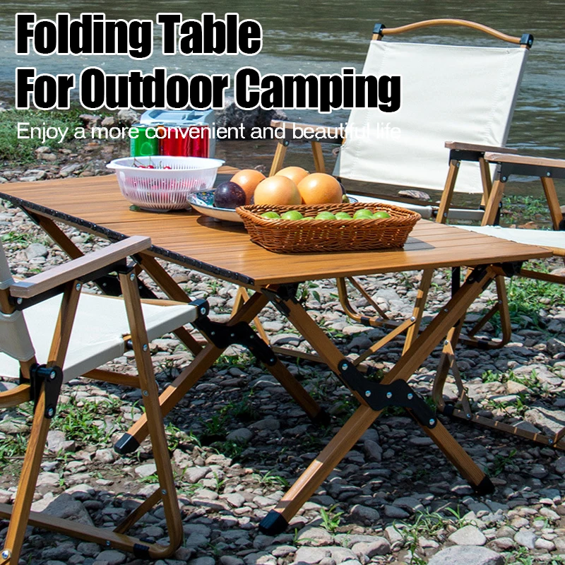 Outdoor Folding Table Lightweight Camping Roll Table Foldable Picnic Desk Portable Carbon Steel Fishing bbq Folding Desk