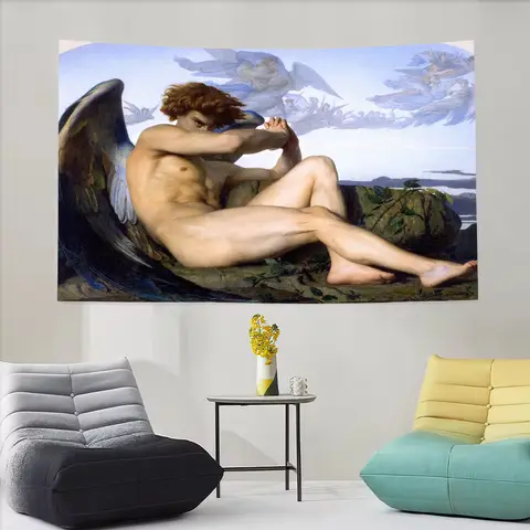 Alexandre Cabanel Fallen Angel flag Decoration Art Picnic Party Home Hanging Camping Outdoor Party Banner