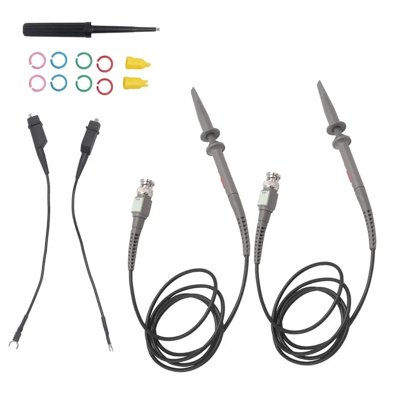 2Pc P6100 BNC Oscilloscope Probe Kit 100Mhz 1X 10X High Precision Scope Analyzer Alligator Clip Probes Test Leads-AT30