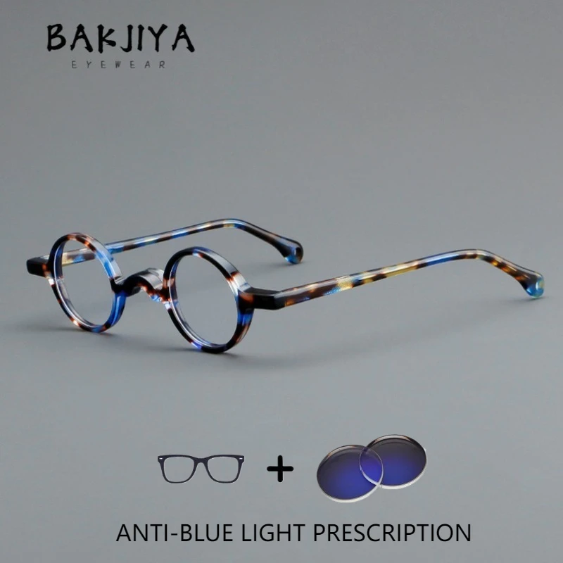 

Vintage Small Round Frame Acetate Optical Prescription Glasses Japanese Designer Men and Women Big Face Computer Reading Glasses