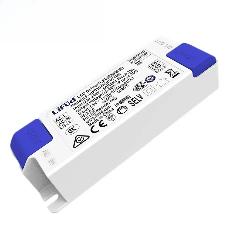 

Светодиодный драйвер Lifud без мерцания 33-40 В 28 Вт 30 Вт 700 мА 750 мА LF-GIF030YS Светодиодный источник питания Трансформатор для внутреннего светодиодного светильника