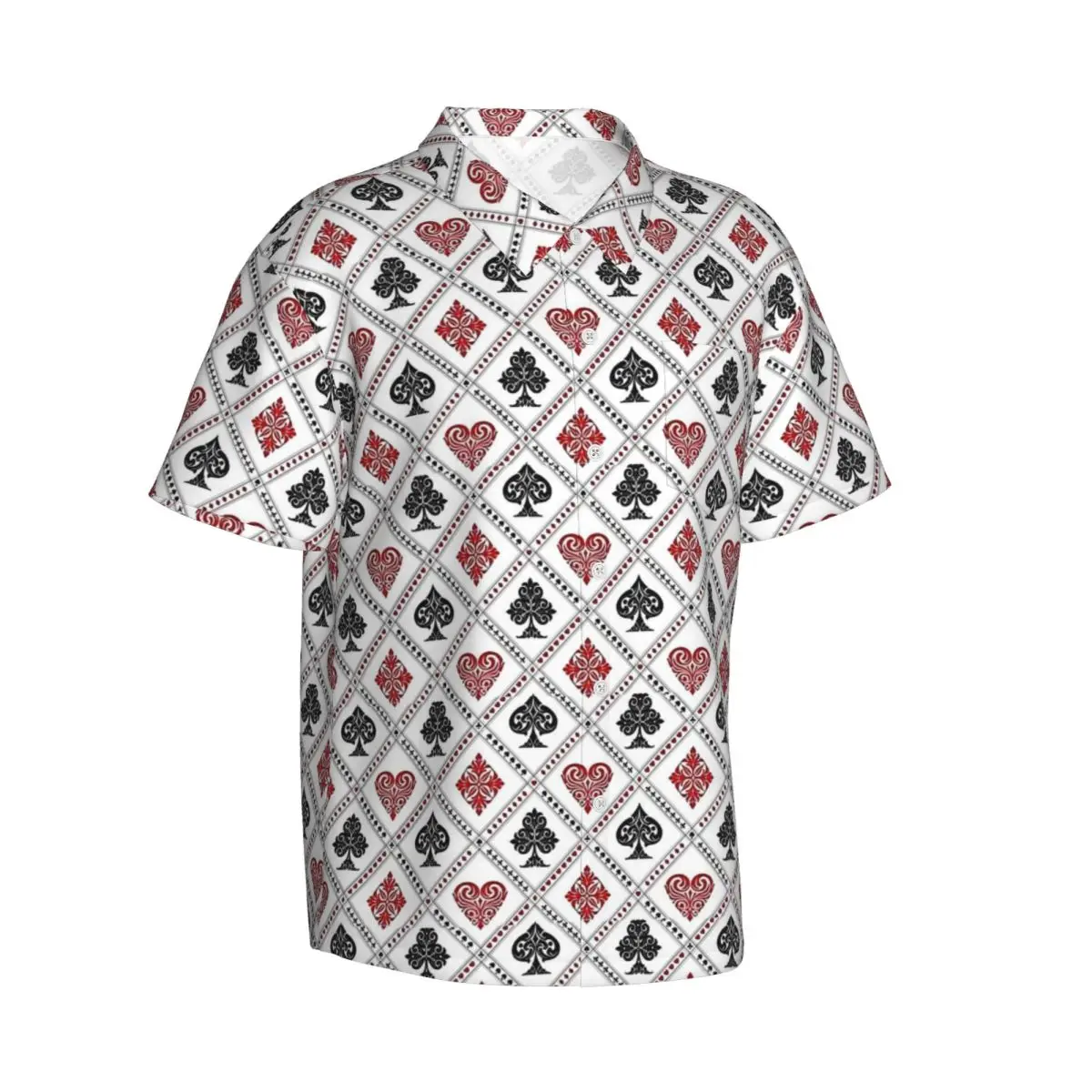 Hawaiian Shirt Vacation Retro Playing Cards Sign Blouses Elegant Casual Shirts Mens Short Sleeves Street Style Clothing