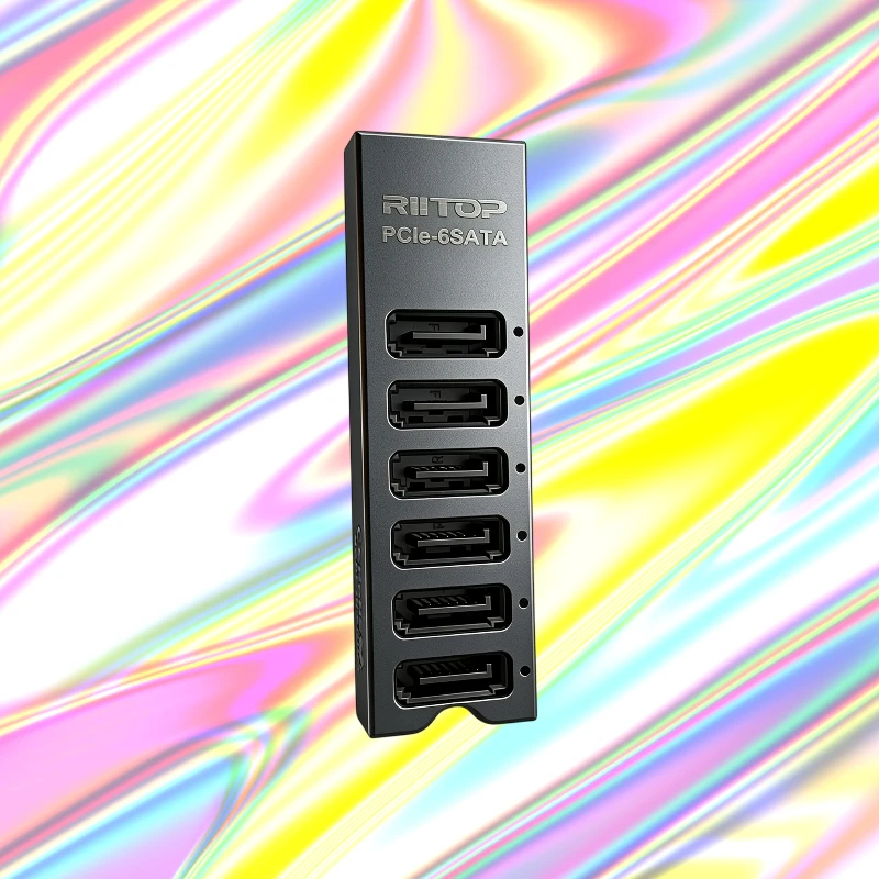 M.2 M-Key NVME PCIe3.0 to 6Port SATA 6Gbps Expansion Card ASM1166 Chip Support PM Port Multiplier For NAS Synology Riser Adapter