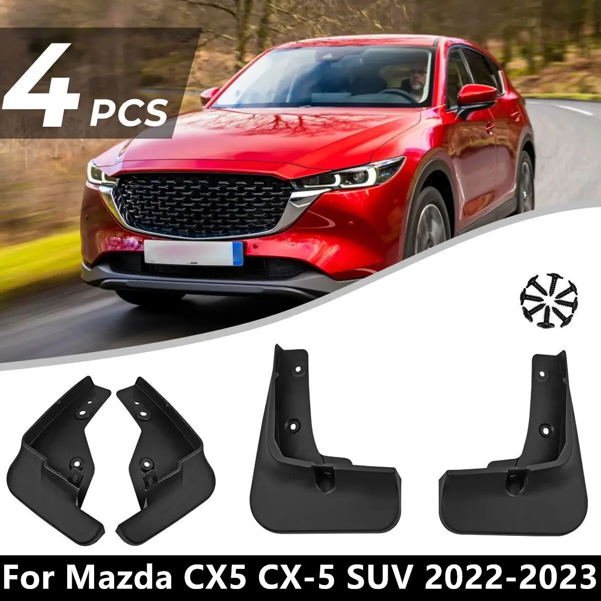 

4X Front Rear Splash Fender Mud Flaps Guards For Mazda CX5 CX-5 SUV 2022-2023