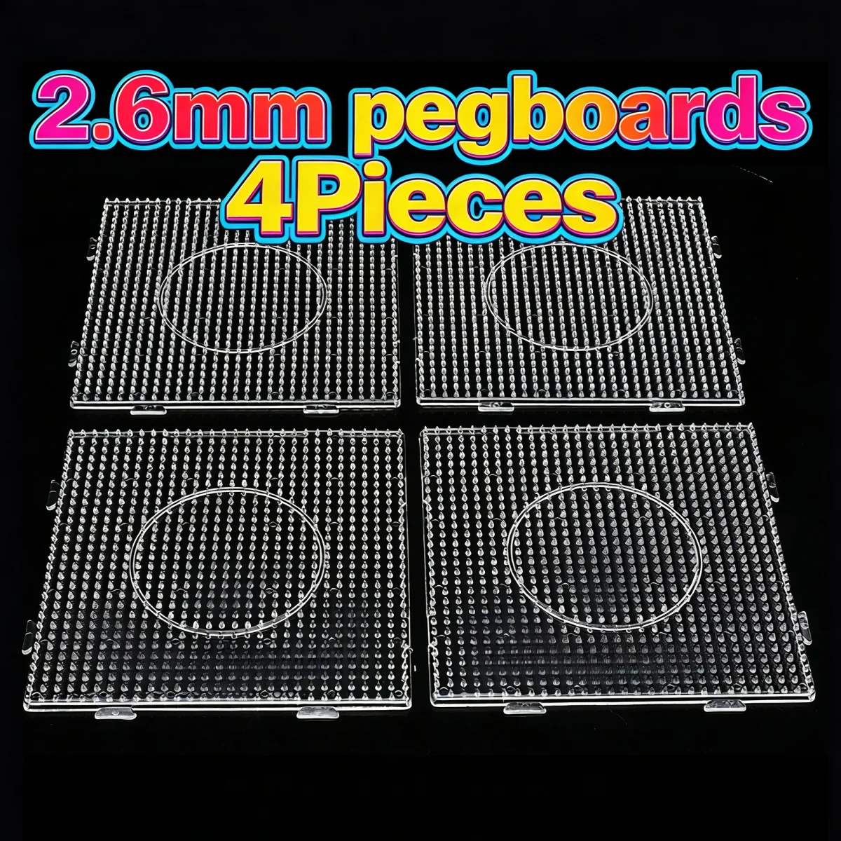 

4Pcs 2.6mm Hama Beads Square Large Pegboards Board for Perler Tool Fuse Beads Square Jigsaw Puzzle Template Crafts Diy Stencils