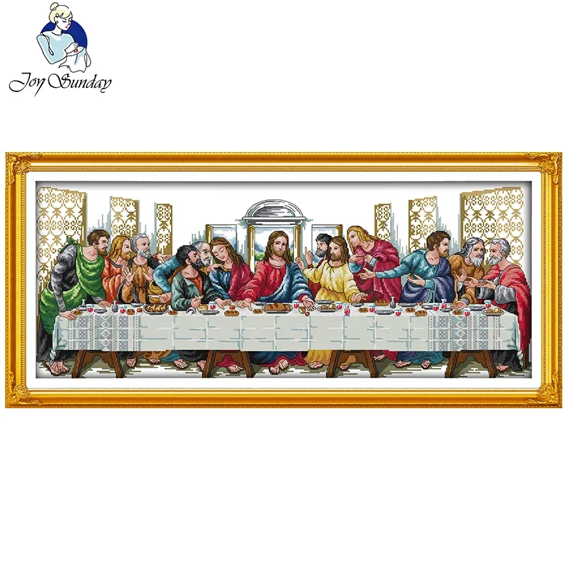 Joy Sunday Last Supper Christian Painting kit punto croce Home Decor contati stampato 16/14/11CT set di ricamo ricamo fai da te