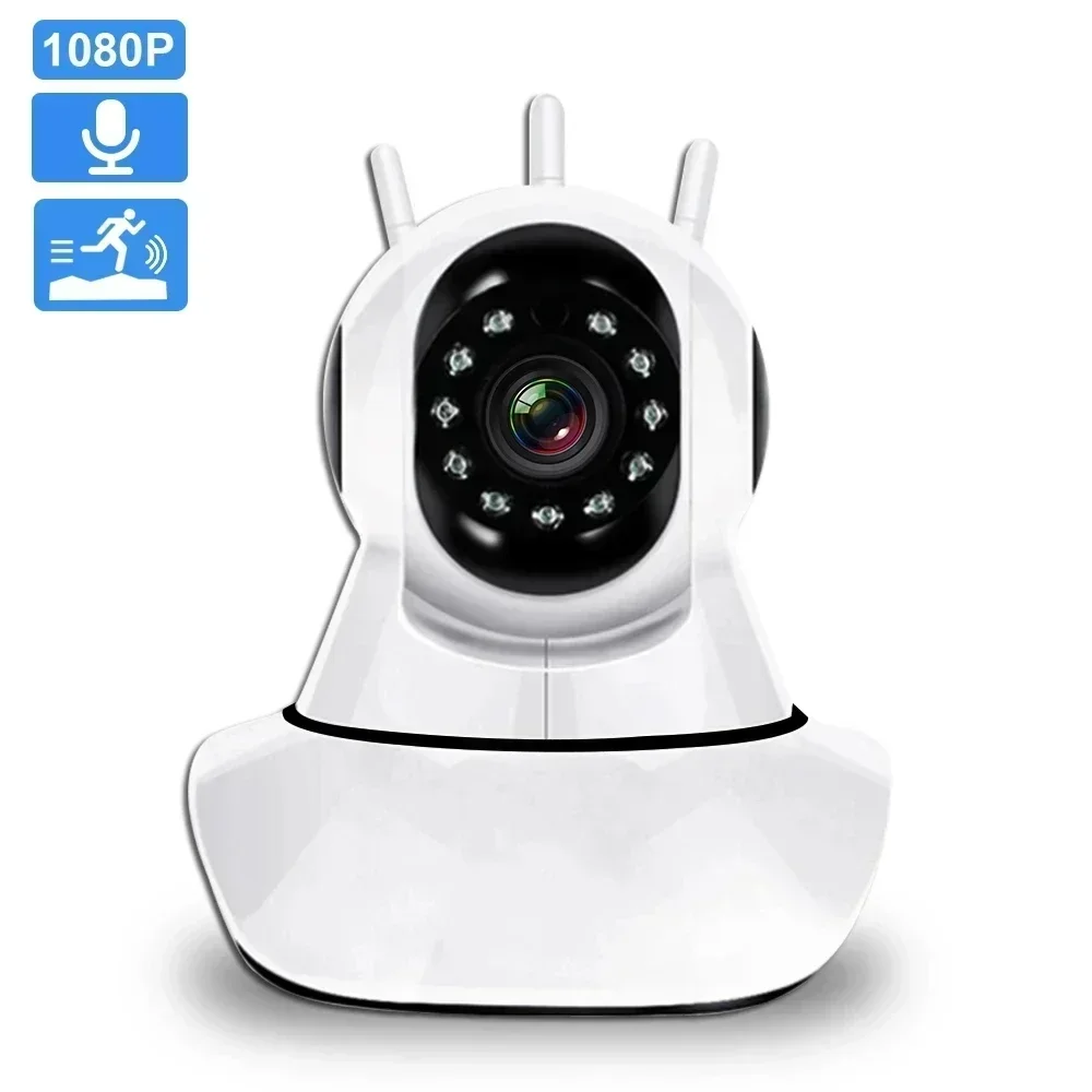 1080p Wifi Ip kamera 360 ° rotasyon 3 antenler 3 antenler Wifi Ip kamera güvenlik koruma gözetim kamera kızılötesi