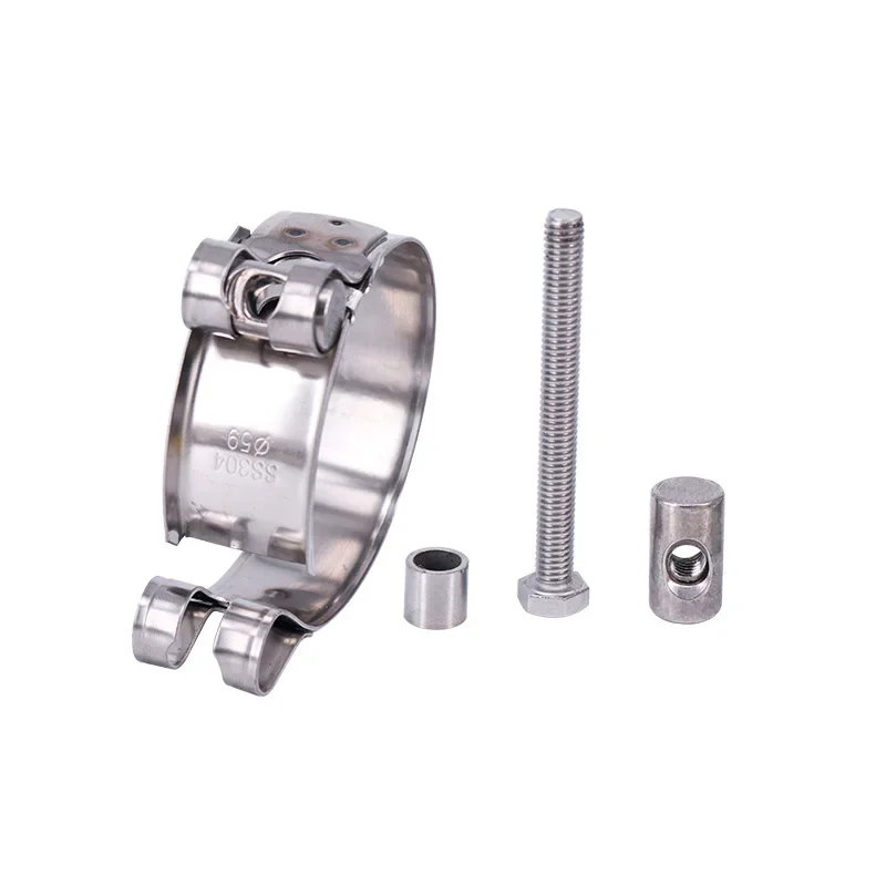 304 Stainless Steel Adjustable Heavy Duty Hose Clamp EU Type Pipe Clamp Tube Fitting Fastener Tool