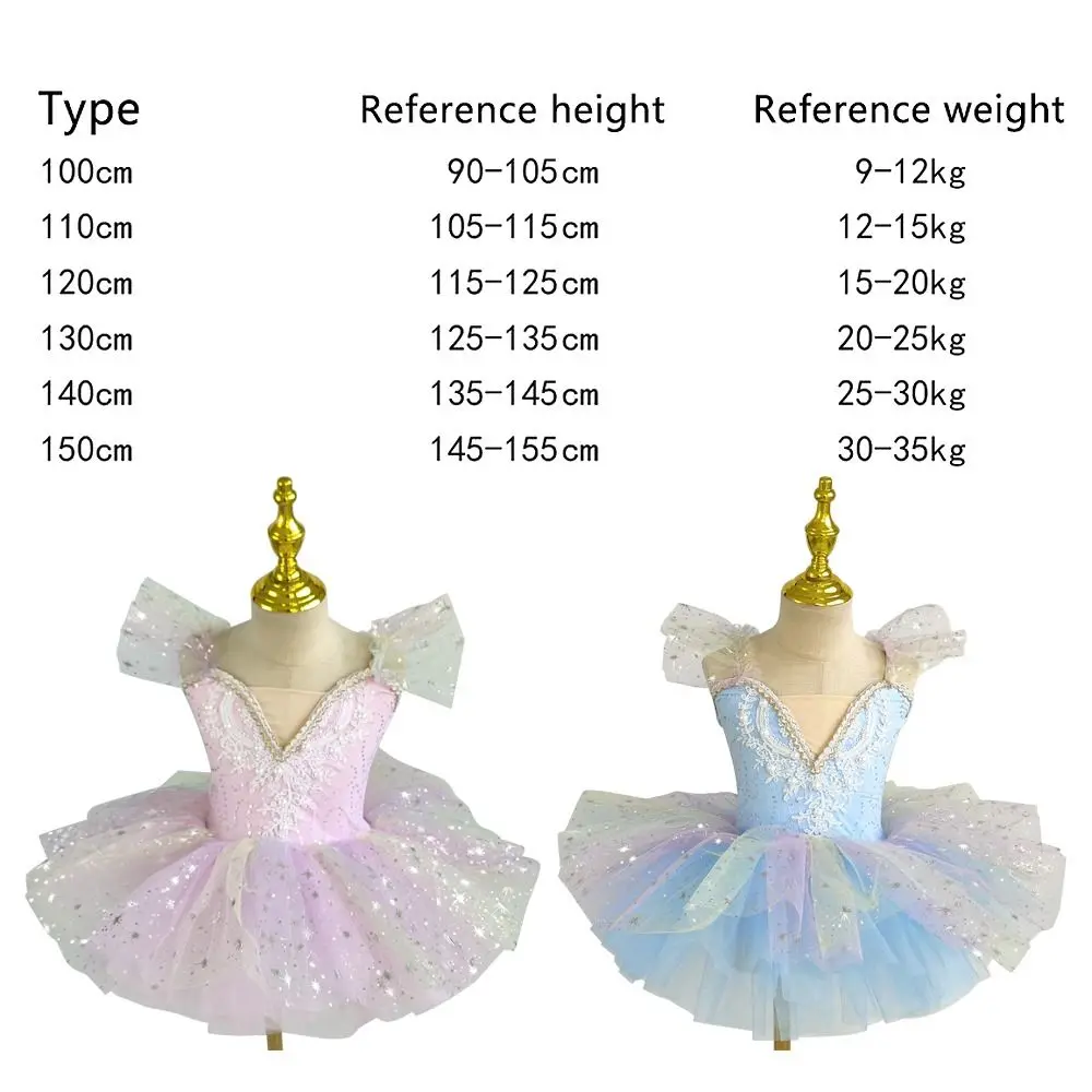 Abito da balletto per bambini Abito da balletto per bambini con paillettes alla moda Abiti da spettacolo moderni con perle Abito da festa gonfio Abito da principessa per ragazze per bambini