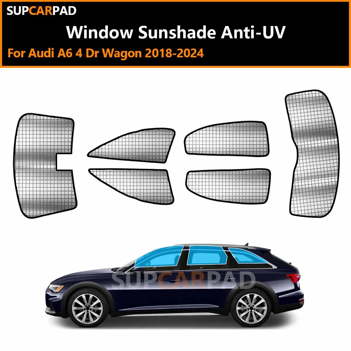 

For Audi A6 4 Dr Wagon 2018-2024 Custom Car Window Sunshade Anti-UV Car Sun Window Visors Sunshade Covers Accessories