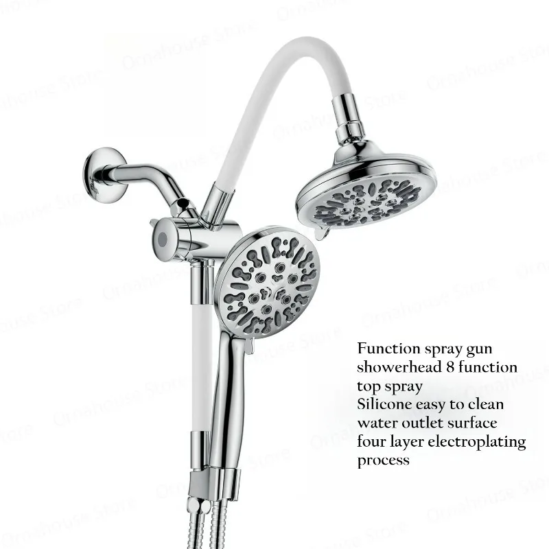 

A High-Flow Large Nozzle and Handheld Shower Head Two-In-One Shower Set Shower Long Hose Water Distributor Bathroom Set