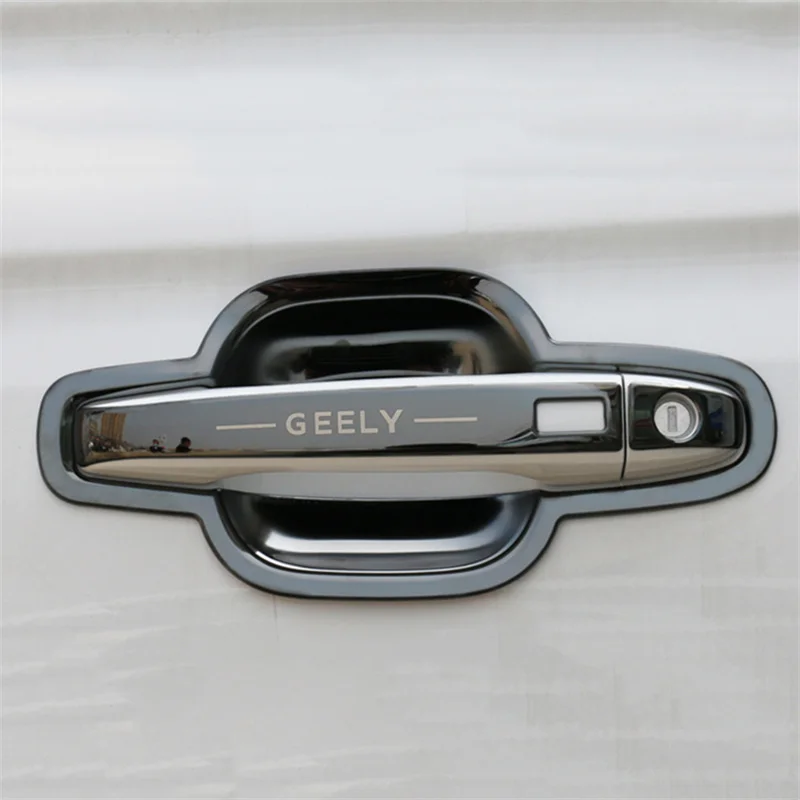 Car Door Handle Bowl Trim Cover Stainless Steel Styling Exterior Handle Panel Accessories For Geely Atlas Pro Azkarra 2020 2021