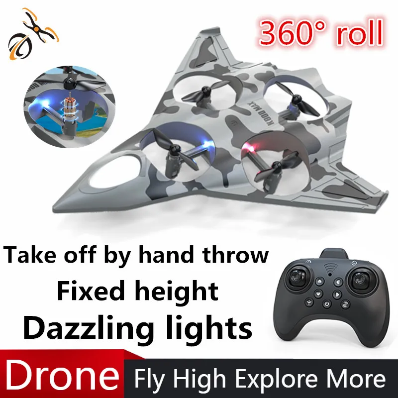 

K800MAX RC Plane Fighter 2.4G Remote Control Stunt Glider 360 ° Rolling Flight Flying EPP Foam Airplane with LED Toys for Kids