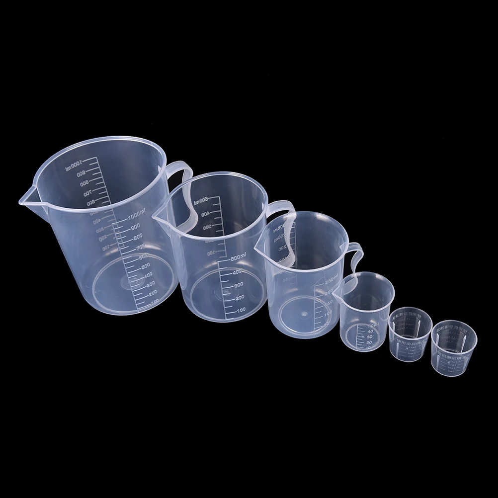 20ml / 30ml /50ml /300ml /500ml/1000ml Plastic Test Measuring Cups For Laboratory Supplies Liquid Graduated Container Beaker