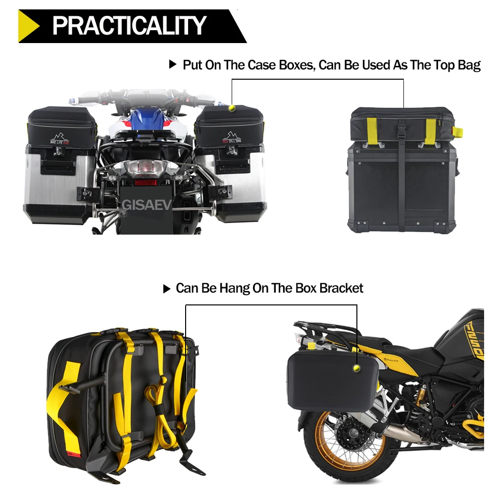 Motorcycle Top Bag Saddlebag For BMW R1250GS ADV R1200GS Adventure OC LC F850GS F750GS Expandable Pannier Top Case Luggage Bag