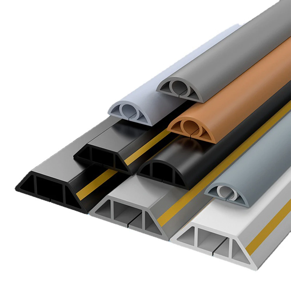 Floor Cable Cover 3 Meters Floor Cable Protector Wire Covers 3 Cord Channels PVC Soft Floor Wiring Trough Cable Protectors