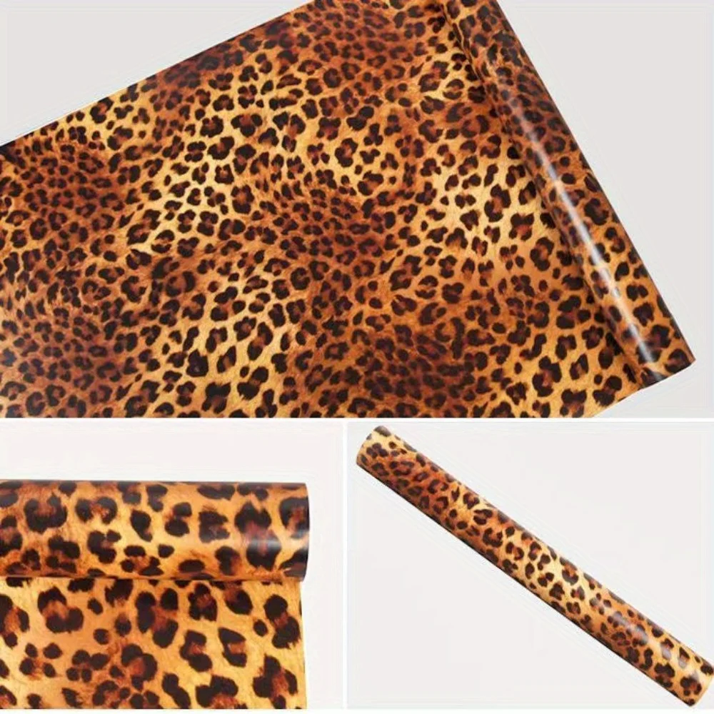 Self-adhesive Wallpaper Sexy Leopard Pattern Vinyl Contact Paper Detachable Living Room Kitchen Bedroom Dormitory Wallpaper