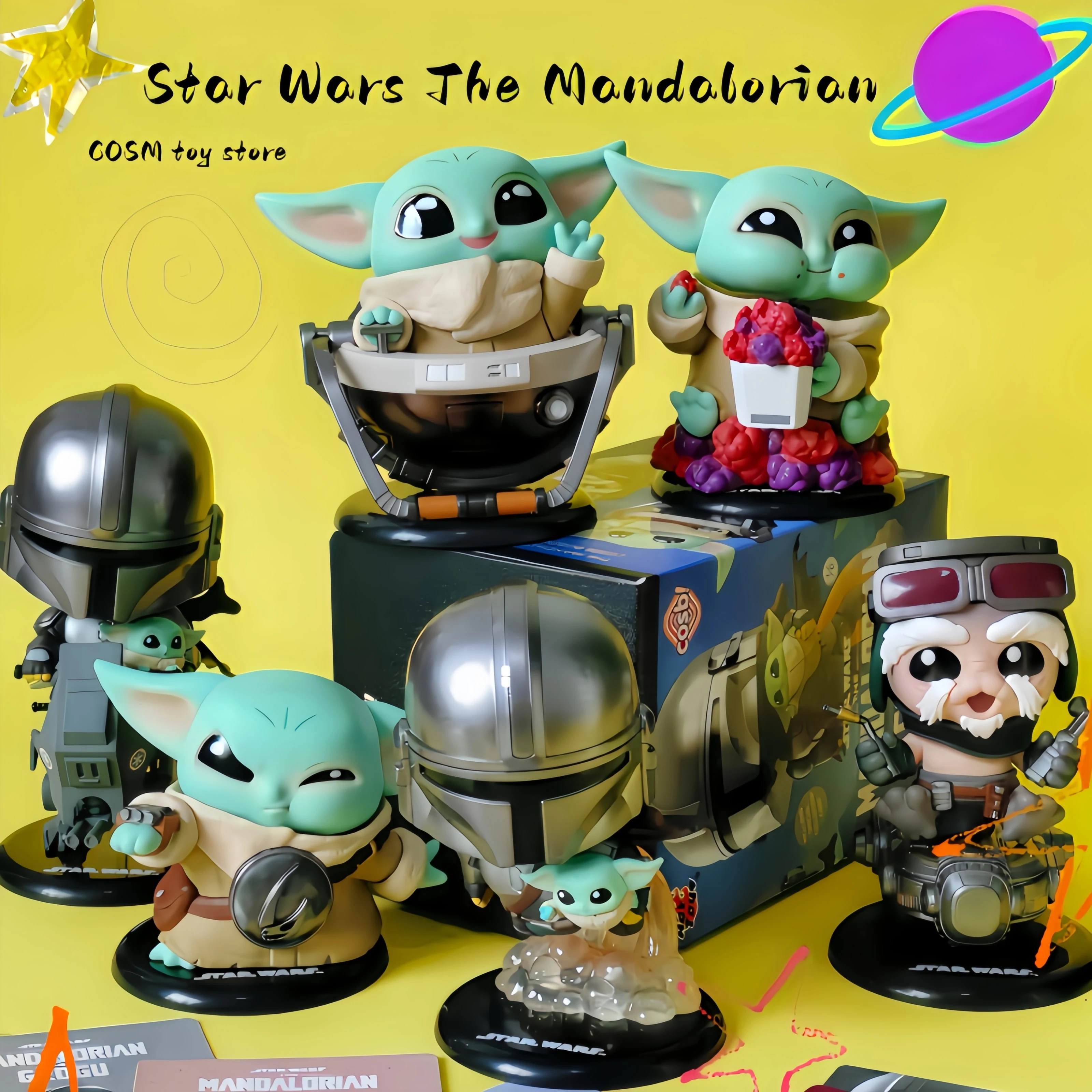 

Star Wars Mandalorian Grogu Hot Toys Cosbi Mystery Blind Box Bobble Head Mini Figurine Desktop Display Collectible Hobby Gift