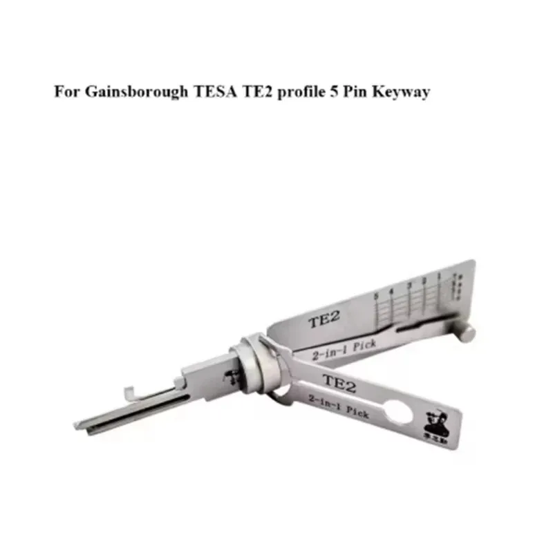TE2 Lishi 2-in-1 Schlossöffner und Decoder für Gainsborough für TESA-Schlösser, Haustür, Zivilschlossöffnung und Schlüssel-Lesegerät, Professionell – Detail 2