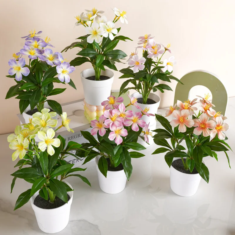 

Simulated Flowers Sense Plum Blossom Potted Artificial Flowers Plants Home Desk Decoration Living Room Bonsai Garden Ornaments