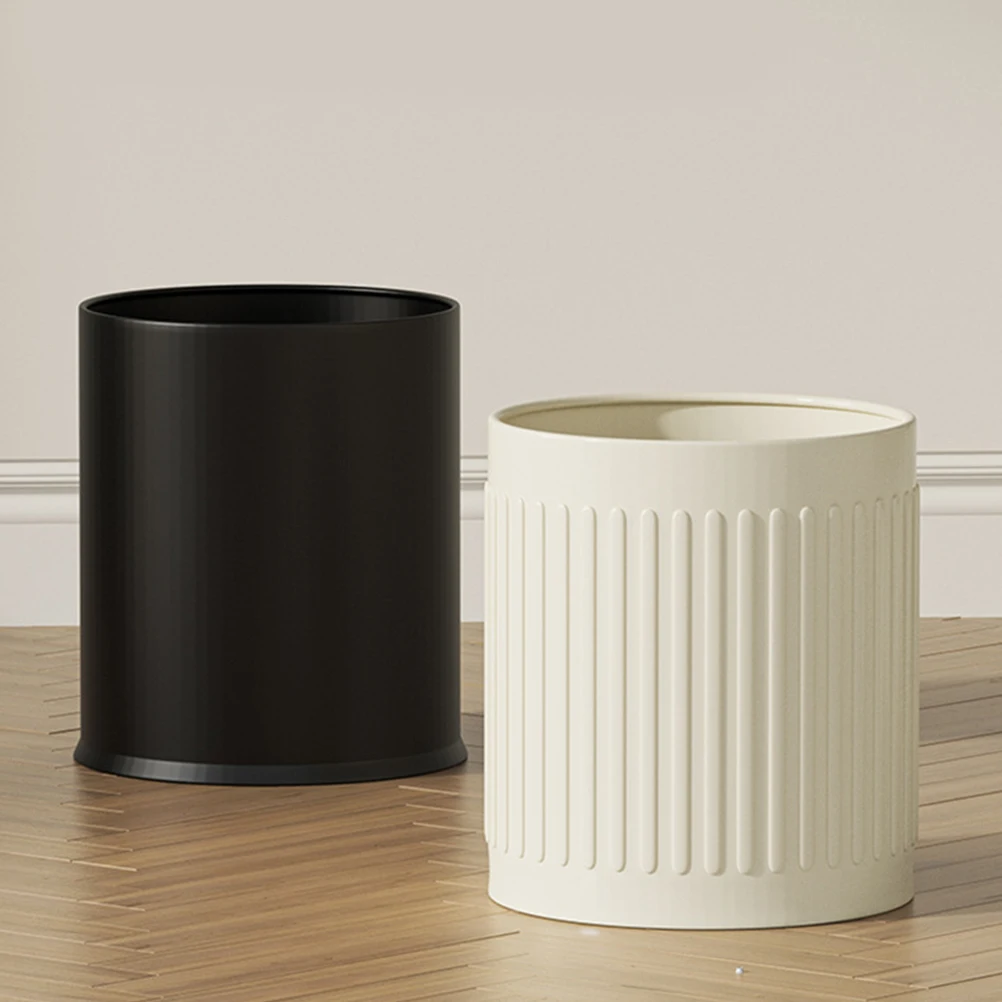 

1pcs Large Capacity Metal Trash Can For Home Office Bathroom Kitchen Bedroom Garbage Bin Carbon Steel Pp Material