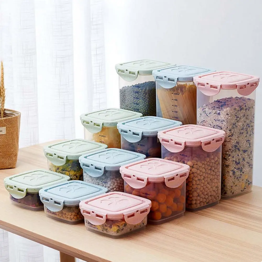 Durable Seal Pot  Space-saving Transparent Storage Box  Plastic Box Food Storage Container 240/650/1000/1800ml