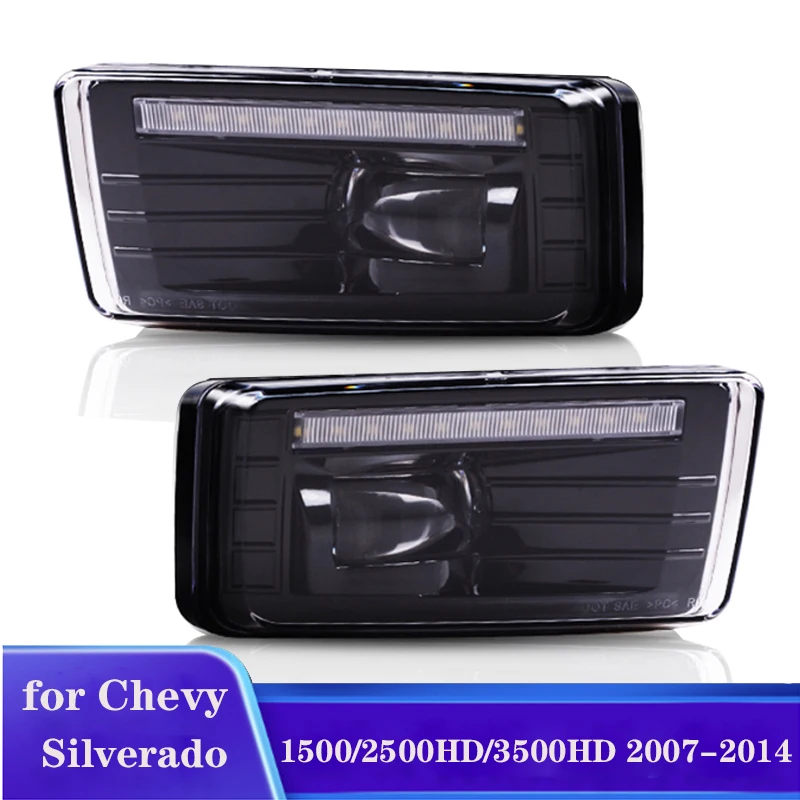 

1 pair 07-15 for Chevrolet Silverado 1500 LED Fog Lights with DRL lamp 07-08 for Cadillac Escalade Car Light 07-13
