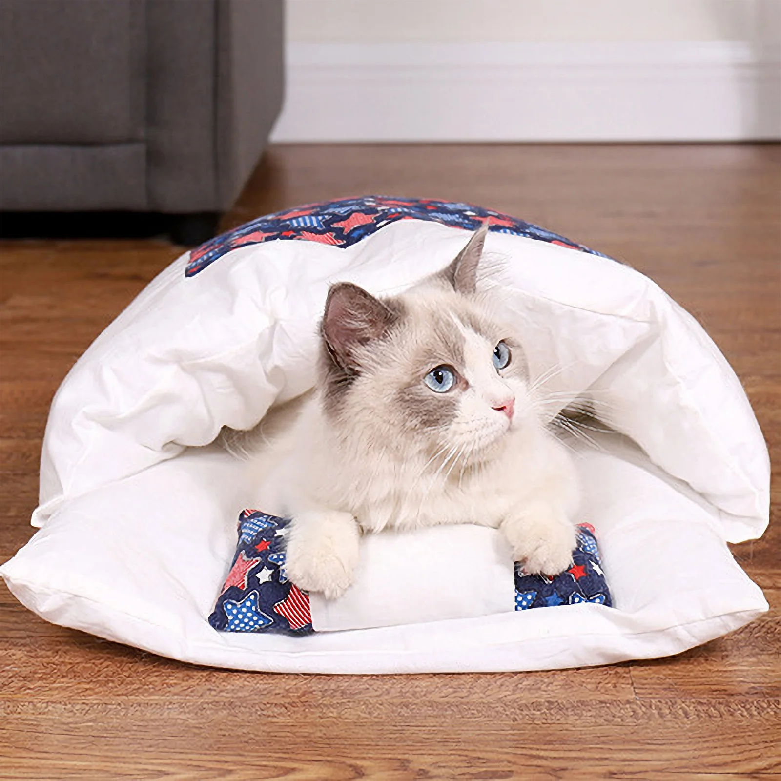

Cat Sleeping Pouch For Small Pets Warm Soft Pet Nest Cozy Indoor Sleeping Bed House Winter Shelter Cat Hut Home Use
