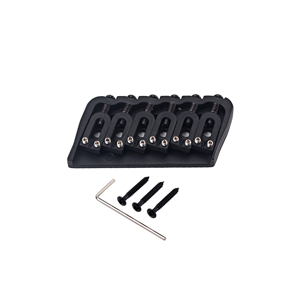 Guitar Bridge 6 Saddle Enhanced Sustain & Resonance Hardtail Electric Guitar Bridge Replacement with Mounting Screws