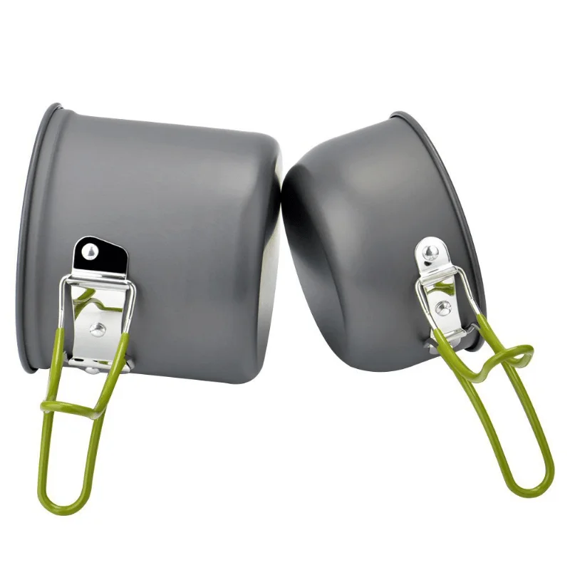 Lightweight Camping Titanium Pot Pan Set  Portable Foldable Nature Hike Pot Outdoor Cooking Tableware For Picnic Fishing Camping