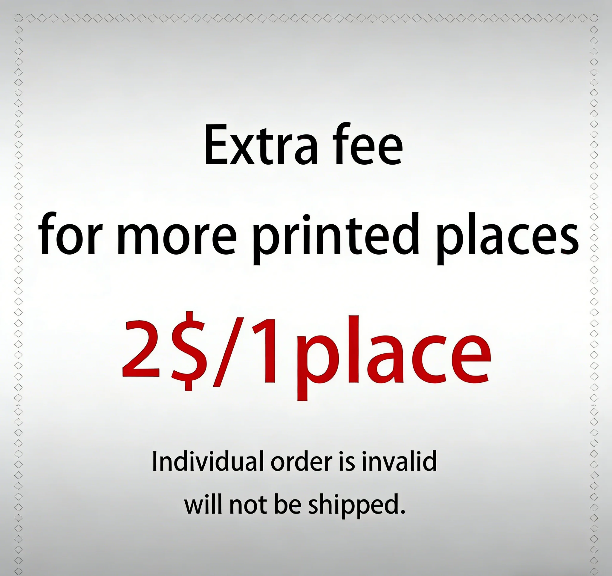 Custom Extra Fee Customization Service Fee for Personalized Products