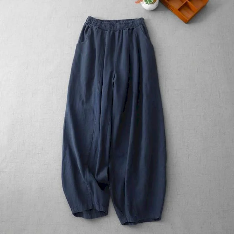 

Harem Pants Casual 2026 Summer Lantern Pants Korean Style Retro Elastic Waist Trousers Streetwear Women Clothing Baggy Pants