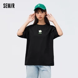 Semir Short Sleeve T Shirt Women Mid Long Oversize Moisture Absorbing Summer 2023 New Flower Letter Quick Dry Pullover