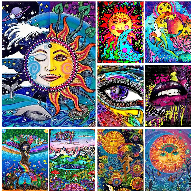 

5D Diamond Painting Landscape Diamond Embroidery DIY Full Rhinestone Mosaic Sun Moon Cross Stitch Kit Art Home Decor Gift