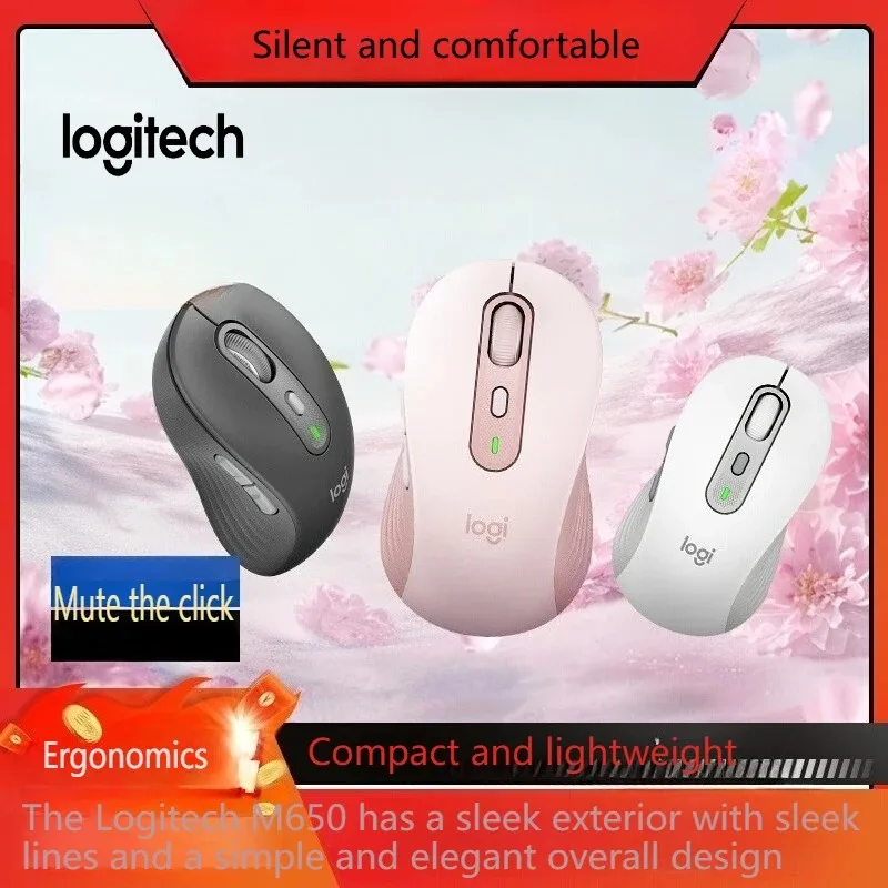 

Logitech Portable M650 Mouse – 8000 DPI, Logitech Flow, USB-C Charging, Compact Ergonomic Design +MX Anywhere 3S M220 M100R
