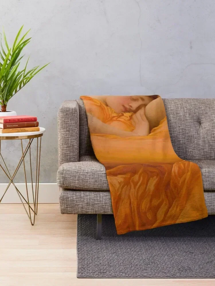 Flaming June - Frederic Leighton Throw Blanket