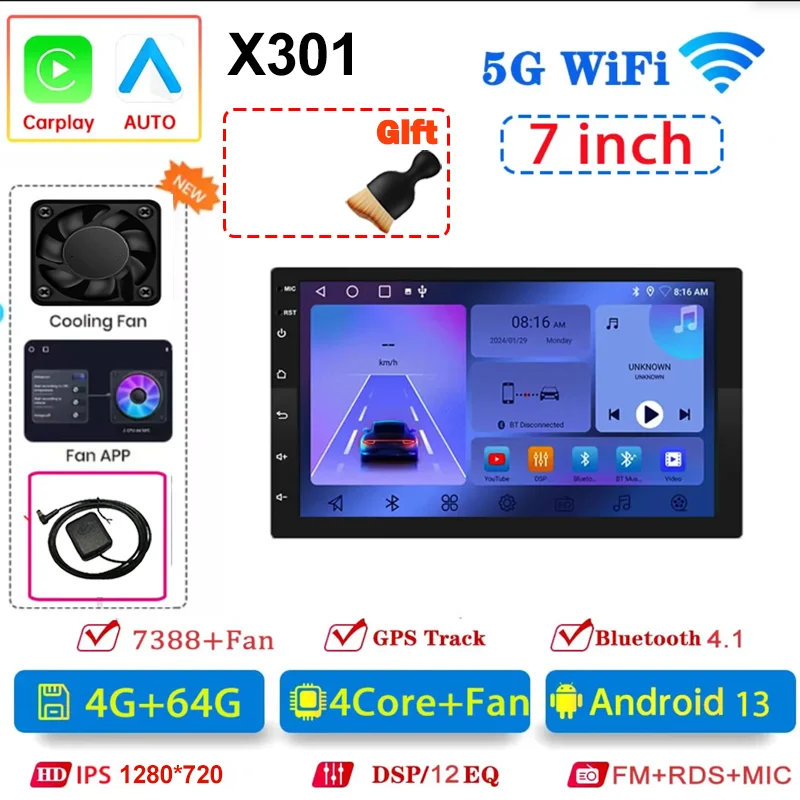 7/9/10 inch Universele Android 13 Autoradio 64G Autoradio android 2 Din autoradio GPS BT Centrale multimedia Slimme autosystemen