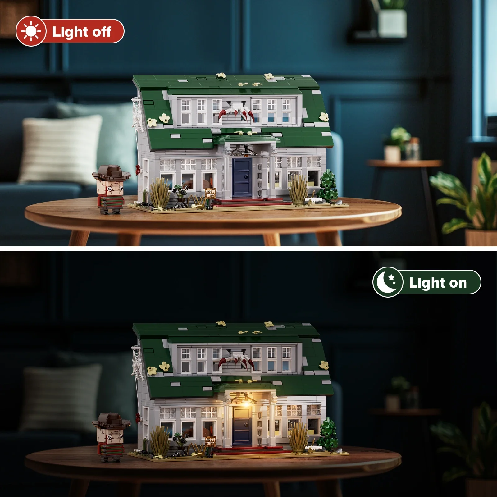 مجموعة مكعبات بناء منزل الرعب فريدي إلميد ستريت هوم بريكس نموذج ديكور المنزل هدايا الهالوين للبالغين