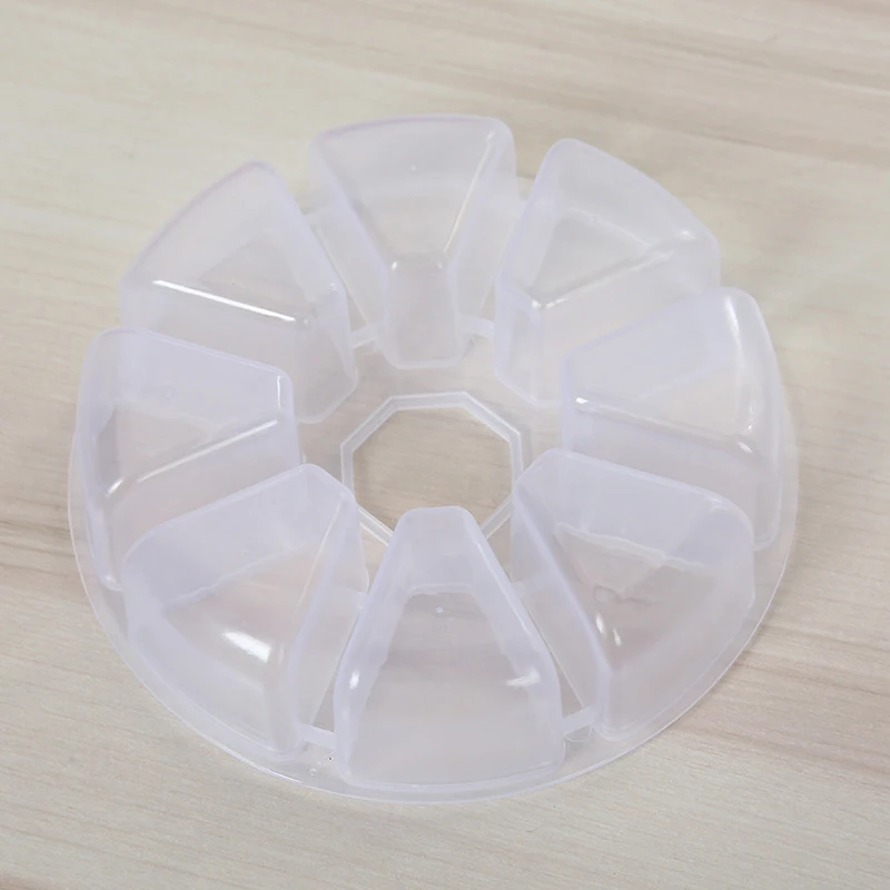 1*Storage Box Plastic Round 8 Grids Desktop Storage Box Travel Cosmetic Jewelry Organizer In Stock Drop Shipping