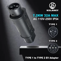 Kolanky 32A 7,2 KW tipo 2 a tipo 1 adaptador tipo 1 a tipo 2 conventilador tipo 2 a GBT adaptador de carga de vehículos eléctricos