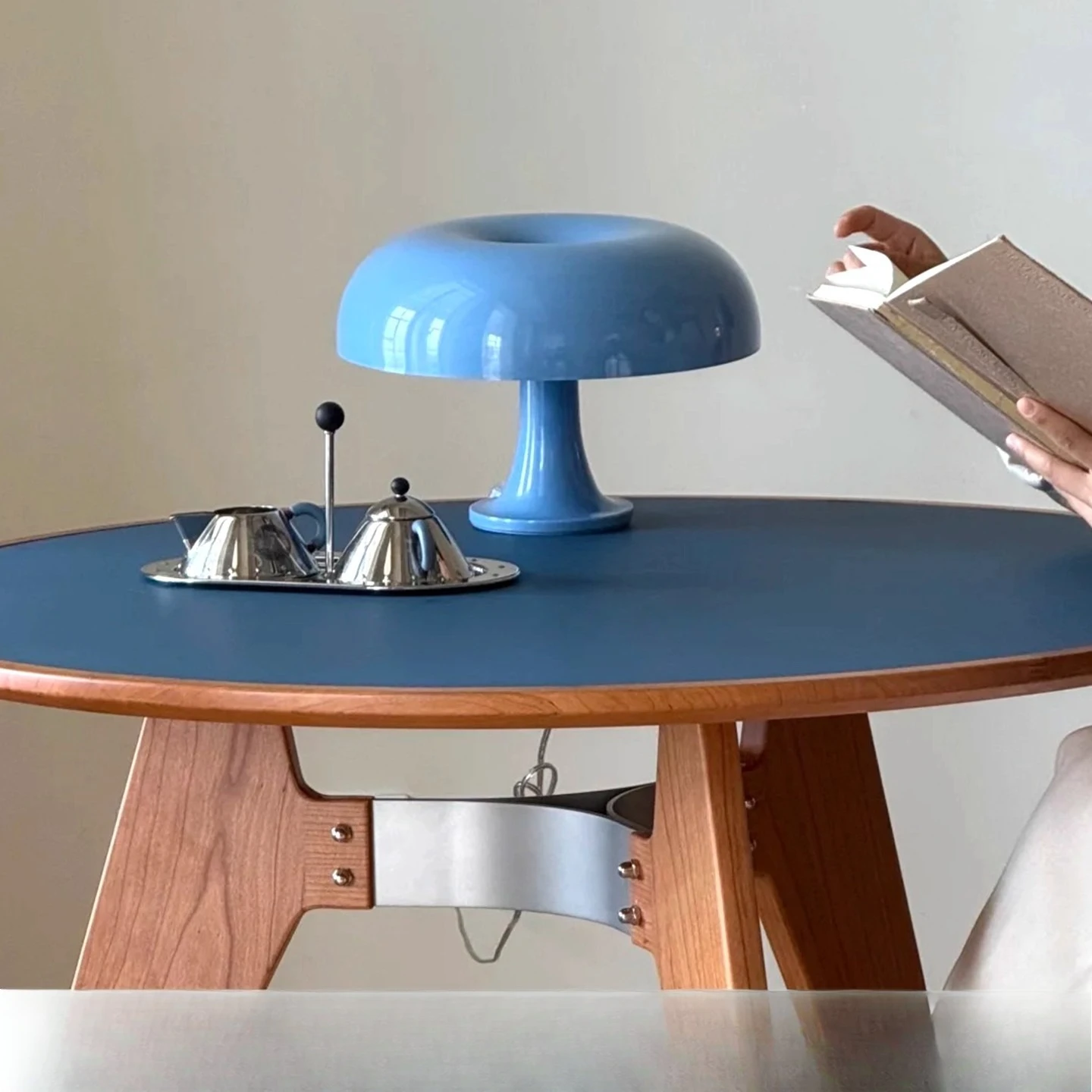 Mushroom desk lamp dining room bedroom bedside lamp blue ins medieval lamp