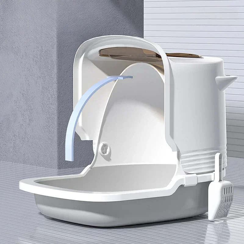 Double-ear Flap Cats' Sandbox Large Deodorizing Cat Toilet Fully Enclosed Cat Litter Tray Convenient And Practical Pet Supplies