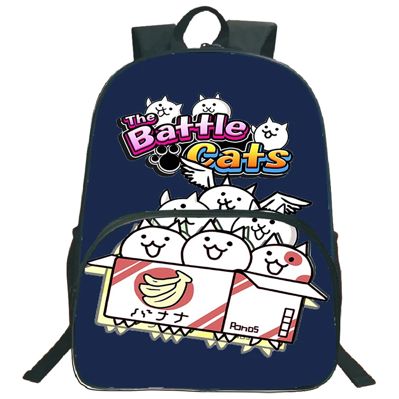 The Battle Cats Print Backpack Funny Cartoon School Bags for Boys Girls Nylon Laptop Daypack Teenager Large Capacity Travel Bag