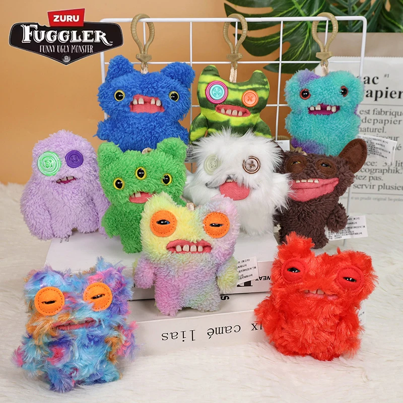 

Fuggler Soft Plush Doll Key Bings Ugly Cute Teeth Monster Third Generation Keychain Pendant Cartoon Backpack Keyring Accessories