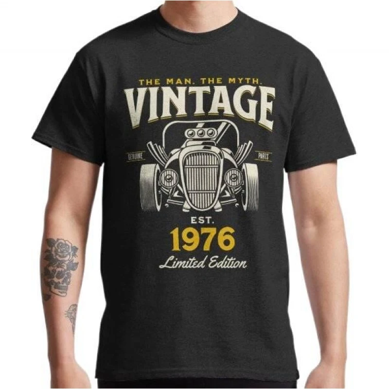 

Made In 1976 - All Original Parts Birthday 1976 Limited Edition Gift T-Shirt 100% cotton printed Short Sleeve Graphic clothes