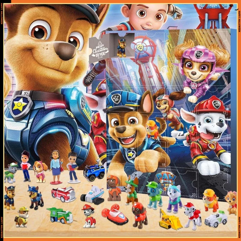 Anime Paw Patrol Dog Calendar Model Toy Advent With Figures Halloween Countdown Toys Collectible Christmas Gift For Children Toy